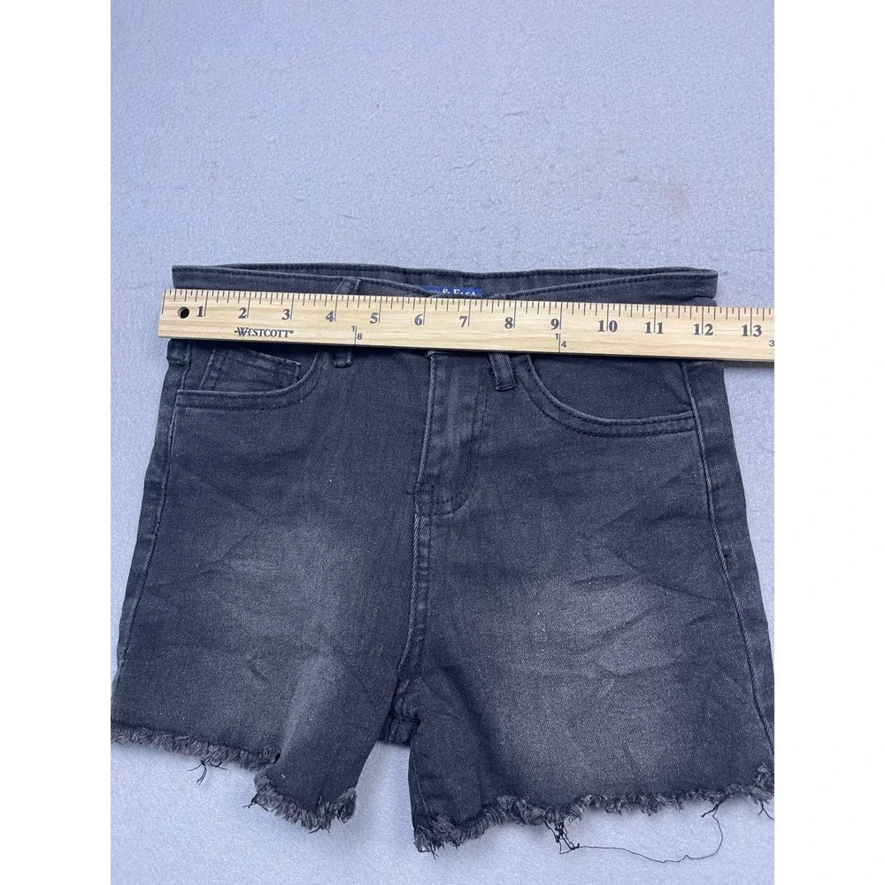 Emma & Elsa Denim Shorts Cotton Polyester Spandex Black 10/12(M) Girls